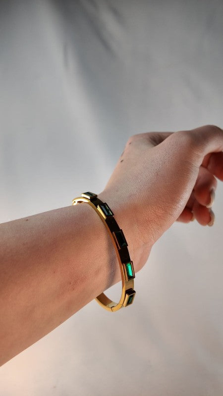 Baguette Gemstone Cuff Bracelet
