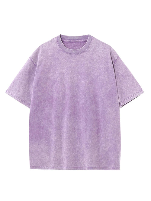 Summer Men's Washed T-Shirts 230G Heavy Cotton Vintage Faded Color