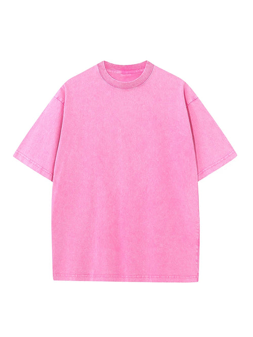Summer Men's Washed T-Shirts 230G Heavy Cotton Vintage Faded Color